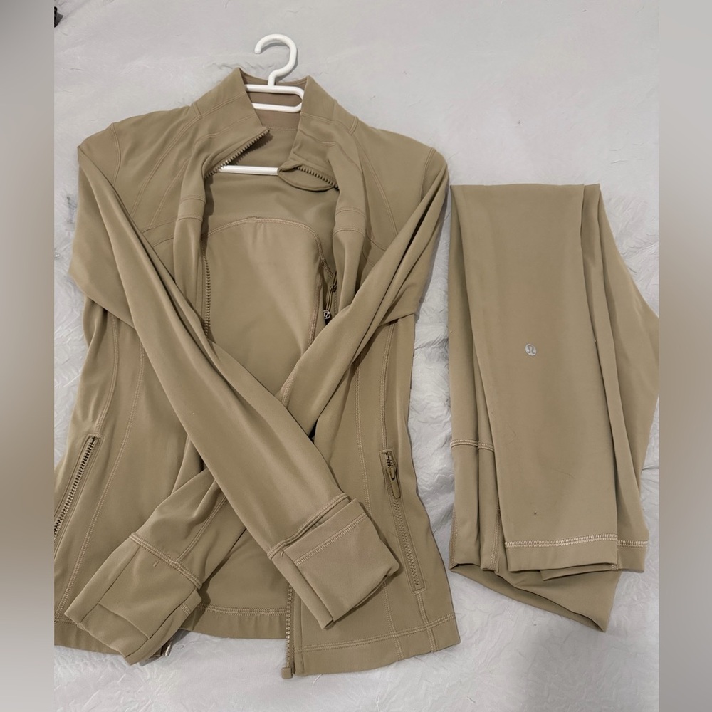 lululemon athletica Tan Leggings and Jacket Set